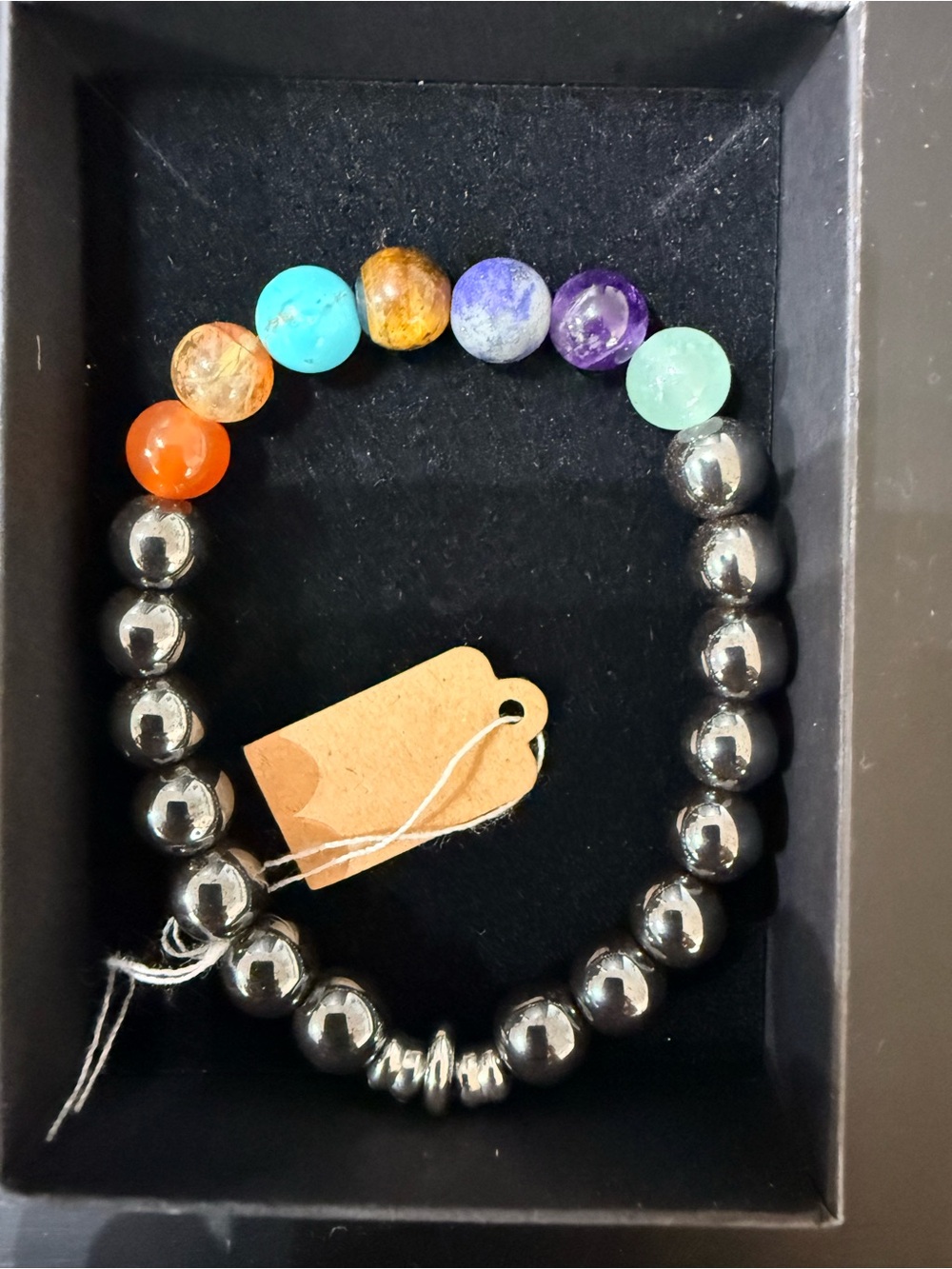 Multicolor Gemstone Hematite Beaded Bracelet